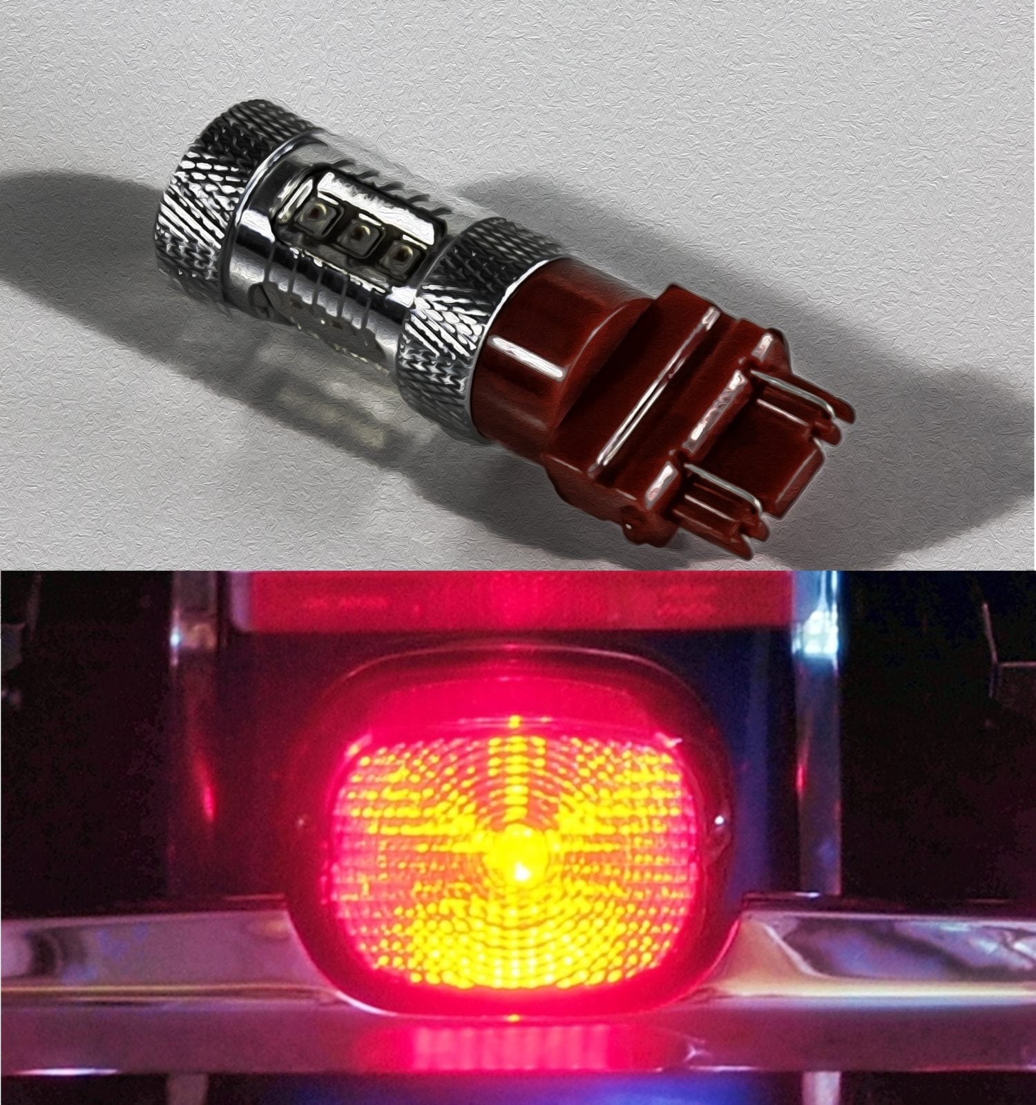 Featured image for “Harley Rear Fender Brake Super Bright Replacement 3157 Red Led 150W 2150Lm”