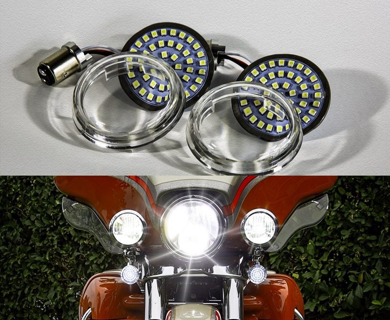 Featured image for “1157 White / Amber Super Bright Bullet Front Blinkers For Harley w/Clear Lens set”