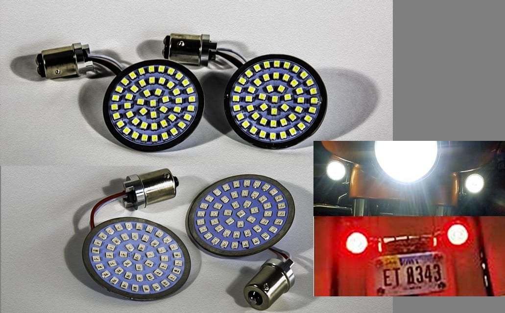 Featured image for “Bullet Front White Amber 1157 & Bullet Red Rear 1156 LED Set of 4”